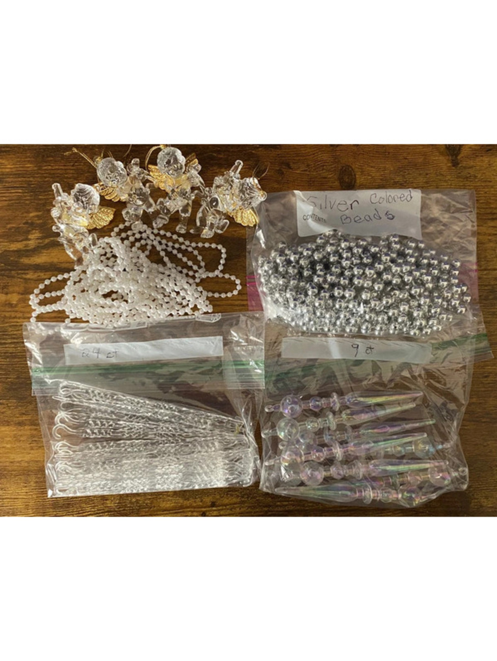 Christmas Mixed vintage and Modern Decos (beads, angels, ornaments)